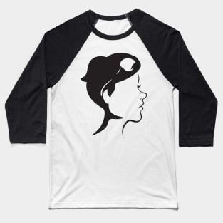 Girl with sun glasses and a  orca whale optical illusion Baseball T-Shirt